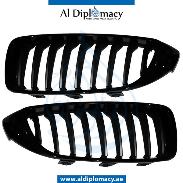 SHOW Grille, FULL Black, M-performance Look, SET for BMW 4 Series F32 (2013-2017) models, Part Number T-F32/F33/F36GRILLE-BK-(M-PERFORMANCE)(SET)