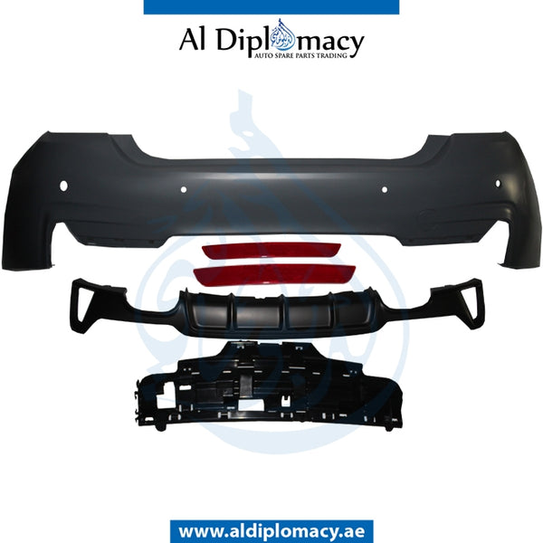 Rear Bumper, WITH SENSR Hole, DOUBLE EXHAUST Type, M PERFORMANCE for BMW 4 Series F32 (2013-2017) models, Part Number T-F32/F33/F36RB(M-PER)+S-DOUBLE EXHAUST