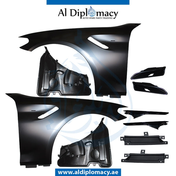 Front Fender, M5 Style, Black, SET for BMW 5 Series G30 (2016-2020) models, Part Number T-G30 FENDER (M5) (SET)-BK