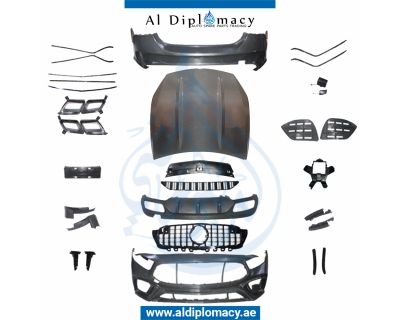 Front Rear W177 Bodykit, UPGRADE TO A45 AMG Complete. Bumper, Bumper, Grille, BUMPER Lip, Exhaust, AND HOOD for Mercedes-Benz A Class W177 (2018-2020) models, Part Number T-W177-A45 SEDAN BODYKIT-CO