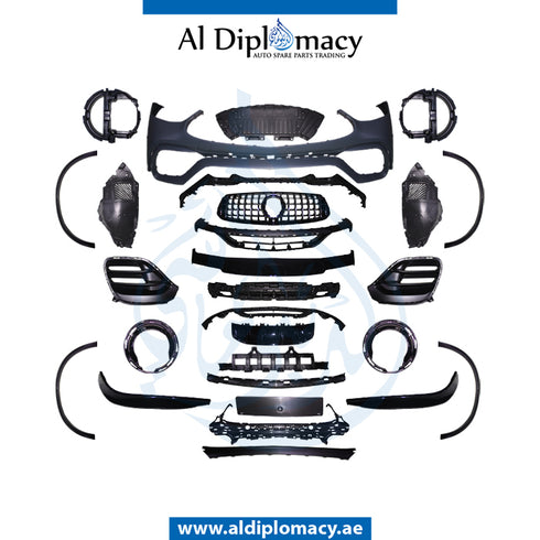 W253 GLC 63 COUPE 2018 LOOK BODY Kit, FITS 2019-up for Mercedes-Benz GLC Class W253 (2015-2022) models, Part Number T-W253-GLC 63 COUPE 2018 BODY KIT