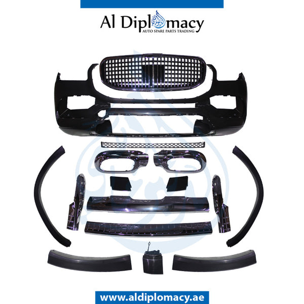 Front Rear X167 GLS 680 MAYBACH BODYKIT 2020 Complete. Bumper, Bumper, Grille, AND FENDER FLARE for Mercedes-Benz GLS Class X167 (2019) models, Part Number T-X167-GLS680 MAYBACH BODYKIT-2020-CO