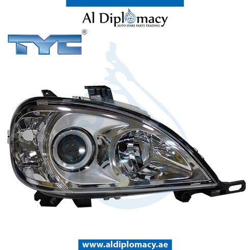 Right Headlight, NORMAL for Mercedes-Benz M Class W163 (1998-2005) models, Part Number TYC-1638204661