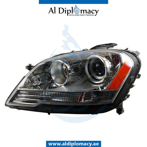 Left Headlight, NORMAL for Mercedes-Benz M Class W164 (2006-2011) models, Part Number TYC-1648202359