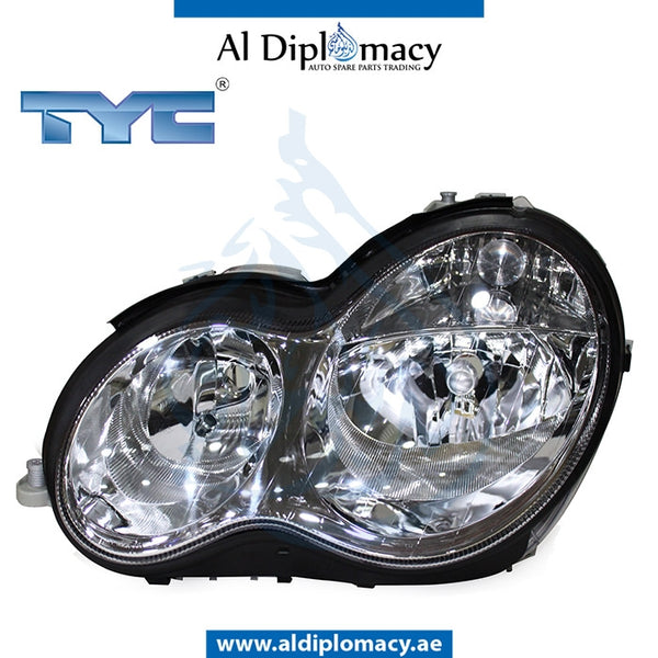 Left Headlight, NORMAL for Mercedes-Benz C Class W203 (2001-2007) models, Part Number TYC-2038203161