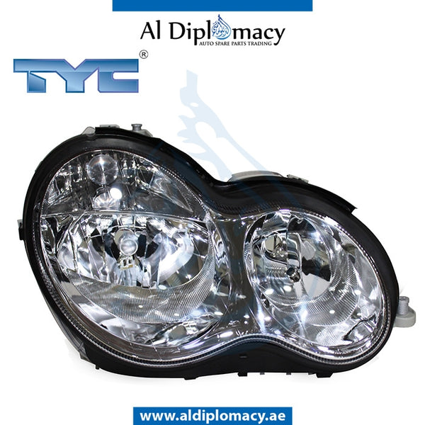 Right Headlight, NORMAL for Mercedes-Benz C Class W203 (2001-2007) models, Part Number TYC-2038203261