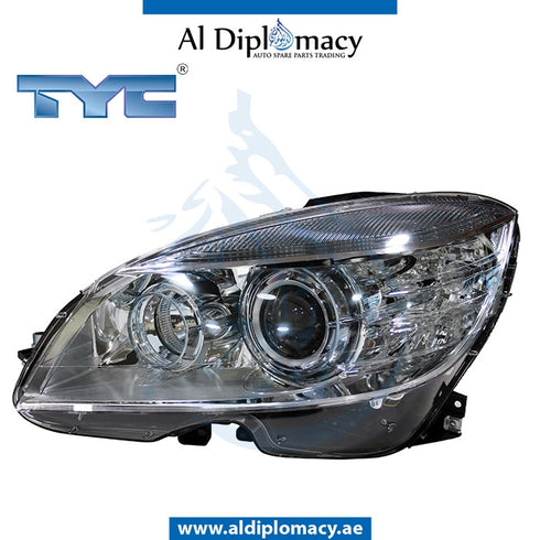 Left Headlight, BI XENON for Mercedes-Benz C Class W204 (2007-2015) models, Part Number TYC-2048200159