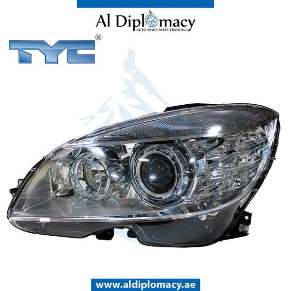 Left Headlight, BI XENON for Mercedes-Benz C Class W204 (2007-2015) models, Part Number TYC-2048200159