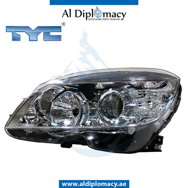 Left Headlight, NORMAL for Mercedes-Benz C Class W204 (2007-2015) models, Part Number TYC-2048200161