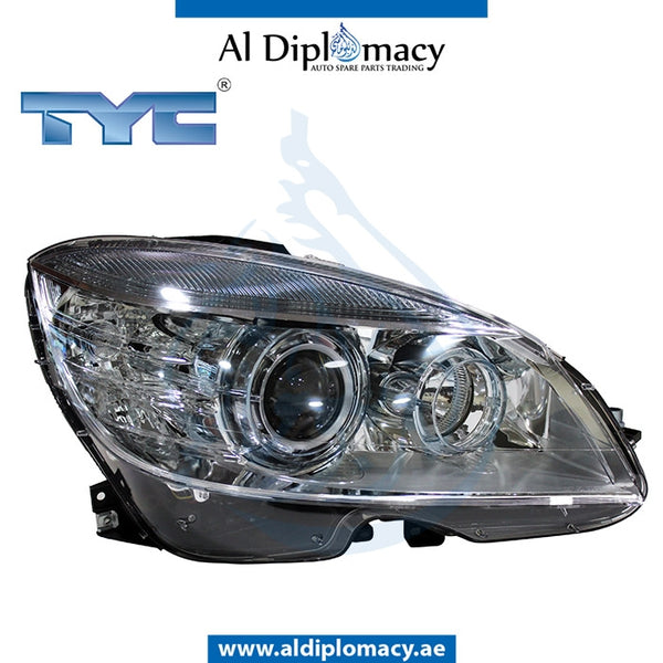 Right Headlight, BI XENON for Mercedes-Benz C Class W204 (2007-2015) models, Part Number TYC-2048200259
