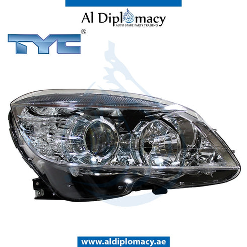 Right Headlight, NORMAL for Mercedes-Benz C Class W204 (2007-2015) models, Part Number TYC-2048200261