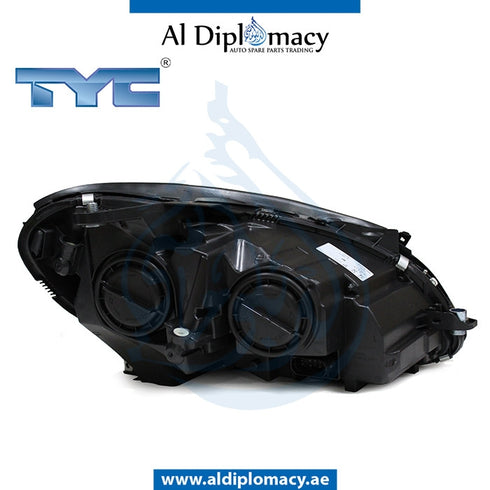 Left Headlight, Normal, BLACK for Mercedes-Benz C Class W204 (2007-2015) models