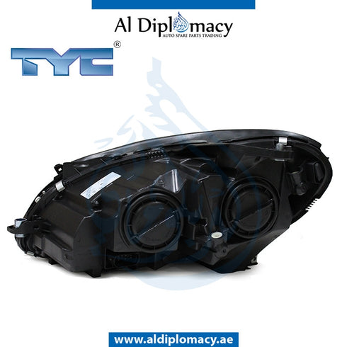 Right Headlight, Normal, BLACK for Mercedes-Benz C Class W204 (2007-2015) models