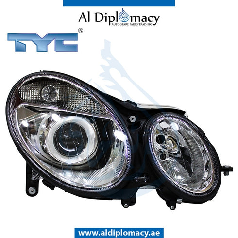 Right Headlight, NORMAL for Mercedes-Benz E Class W211 (2002-2009) models, Part Number TYC-2118200261