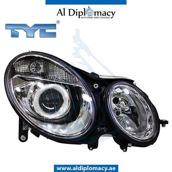 Right Headlight, NORMAL for Mercedes-Benz E Class W211 (2002-2009) models, Part Number TYC-2118200261