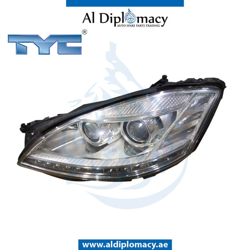 Left Headlight, XENON for Mercedes-Benz S Class W221 (2006-2013) models, Part Number TYC-2218202939