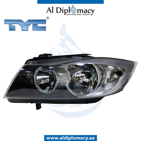 Left Headlight, NORMAL for BMW 3 Series E90 (2005-2011) models, Part Number TYC-63116942721