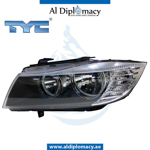Left Headlight, NORMAL for BMW 3 Series E90 (2009-2013) models, Part Number TYC-63117202573