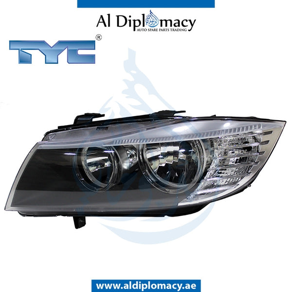 Left Headlight, NORMAL for BMW 3 Series E90 (2009-2013) models, Part Number TYC-63117202573