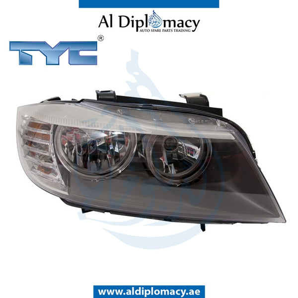 Right Headlight, NORMAL for BMW 3 Series E90 (2009-2013) models, Part Number TYC-63117202574