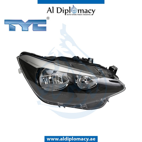 Right Headlight, NORMAL for BMW 1 Series F20 (2011-2015) models, Part Number TYC-63117229672
