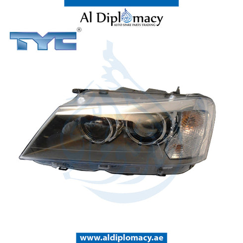 Left Headlight, BI Xenon, 20-c852-06-9b for BMW X3 Series F25 (2010-2017) models, Part Number TYC-63117276991
