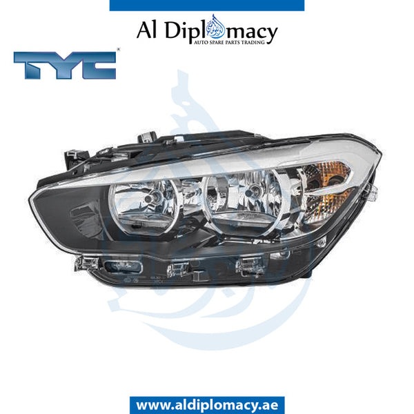 Left Headlight, Halogen, 20-h068-06-2b for BMW 1 Series F20 (2015-2019) models, Part Number TYC-63117358391