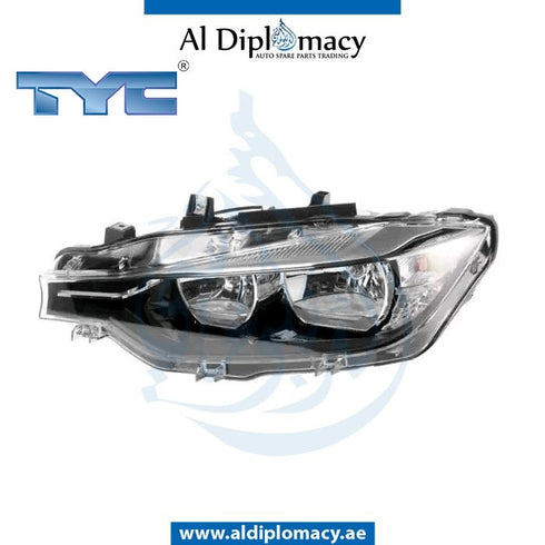 Right Headlight, NORMAL for BMW 3 Series F30 (2015-2019) models, Part Number TYC-63117365596