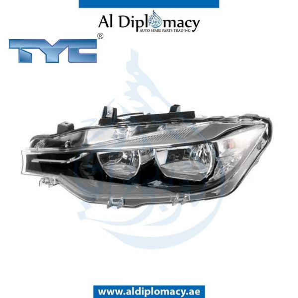 Right Headlight, NORMAL for BMW 3 Series F30 (2015-2019) models, Part Number TYC-63117365596