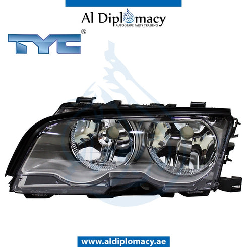Left Headlight, Normal, Silver, WITH MOTOR for BMW 2 Series E46 (1998-2005) models