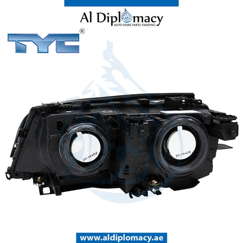 Right Headlight, Normal, Silver, WITH MOTOR for BMW 2 Series E46 (1998-2005) models, Part Number TYC-63126908224