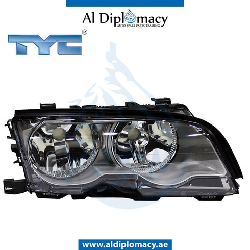 Right Headlight, Normal, Silver, WITH MOTOR for BMW 2 Series E46 (1998-2005) models