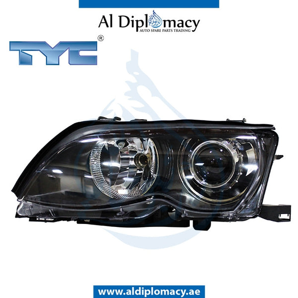 Left Headlight, BI XENON for BMW 2 Series E46 (1998-2005) models, Part Number TYC-63127165775