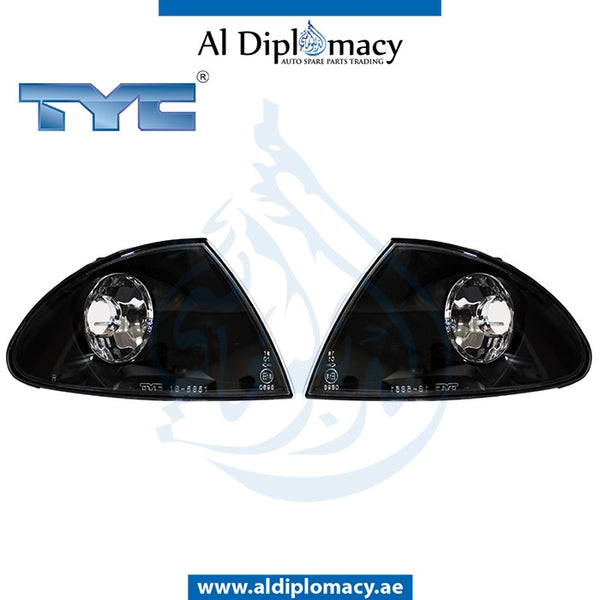 TURN SIGNAL Lamp, Black, SET 18-5851-11-20 for BMW 2 Series E46 (1998-2005) models, Part Number TYC-63136902770+63136902769-BK