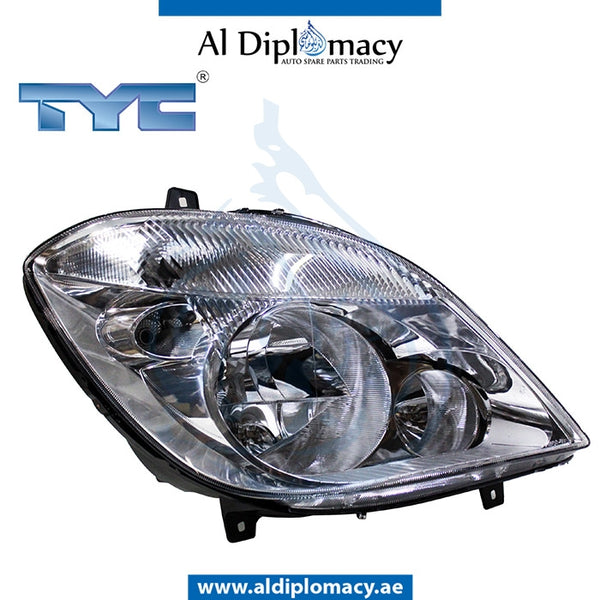 Right Headlight, NORMAL for Mercedes-Benz SPRINTER W906 (2006-2018) models, Part Number TYC-9068200261