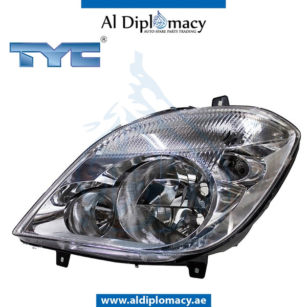 Left Headlight, Normal, WITH FOG LAMP for Mercedes-Benz SPRINTER W906 (2006-2018) models, Part Number TYC-9068200561