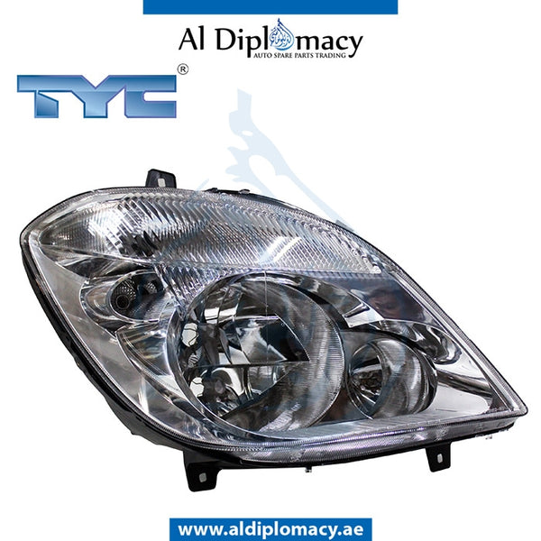Right Headlight, Normal, WITH FOG LAMP for Mercedes-Benz SPRINTER W906 (2006-2018) models, Part Number TYC-9068200661