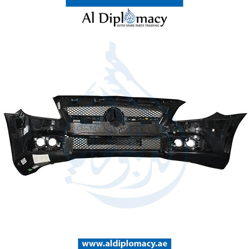 Front Bumper, WITH WIPER Hole, Black, Normal, COMPLETE for Mercedes-Benz SLK Class W172 (2011-2020) models, Part Number U-172FB-S+W-CO-NOR-BK
