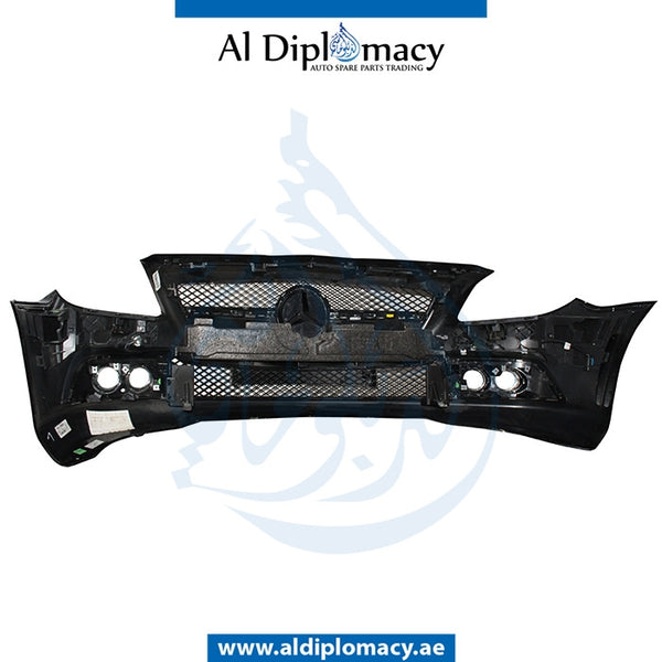 Front Bumper, WITH WIPER Hole, Black, Normal, COMPLETE for Mercedes-Benz SLK Class W172 (2011-2020) models, Part Number U-172FB-S+W-CO-NOR-BK