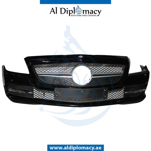 Front Bumper, WITH Senor, AND WIPER Hole, Black, Normal, COMPLETE for Mercedes-Benz SLK Class W172 (2011-2020) models, Part Number U-172FB+S+W-CO-NORBK