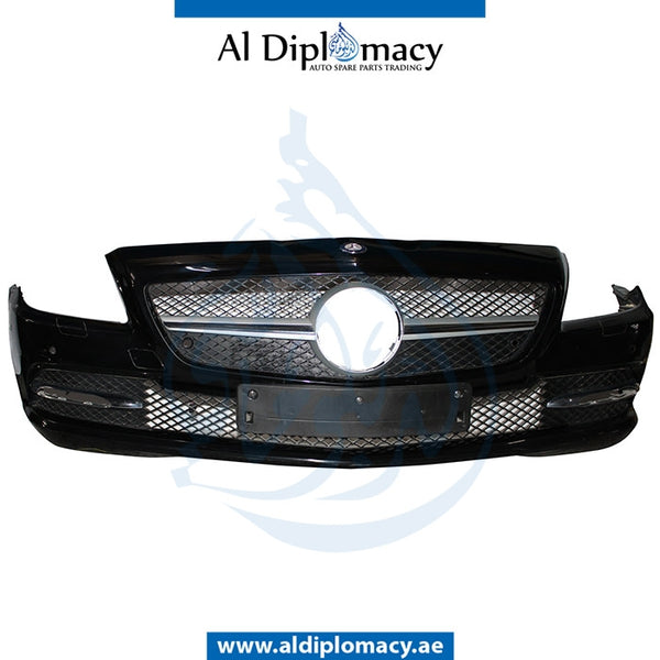 Front Bumper, WITH Senor, AND WIPER Hole, Black, Normal, COMPLETE for Mercedes-Benz SLK Class W172 (2011-2020) models, Part Number U-172FB+S+W-CO-NORBK