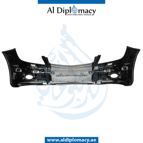 Front Bumper, WITH WIPER Hole, Black, COMPLETE for Mercedes-Benz C Class W203 (2001-2007) models, Part Number U-203FB+W-CO-CP-CLC-BK