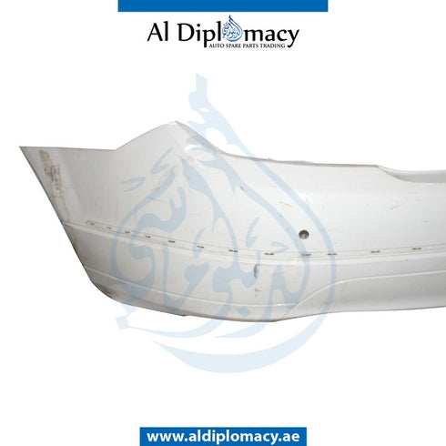 Rear Bumber, WITH SENSOR Hole, White, Normal, EMPTY for Mercedes-Benz C Class W204 (2007-2015) models