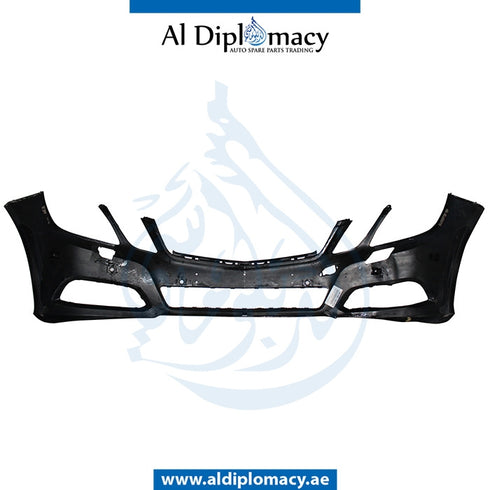 Front Bumper, WITH Senor, AND WIPER Hole, Black, Normal, EMPTY for Mercedes-Benz E Class W212 (2009-2016) models, Part Number U-212FB10+S+W+EMP-NOR-BK