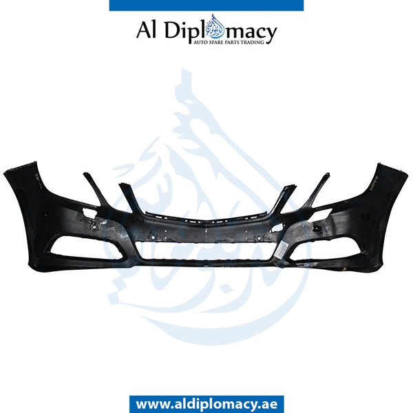 Front Bumper, WITH Senor, AND WIPER Hole, Black, Normal, EMPTY for Mercedes-Benz E Class W212 (2009-2016) models, Part Number U-212FB10+S+W+EMP-NOR-BK