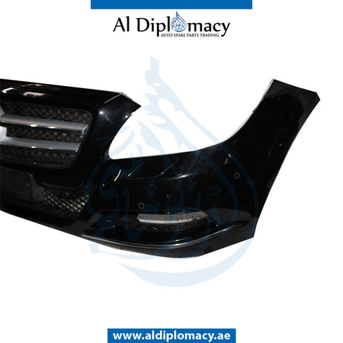 Front Bumper, WITH SENSOR AND WIPER Hole, Black, COMPLETE for Mercedes-Benz CLS Class W218 (2011-2018) models
