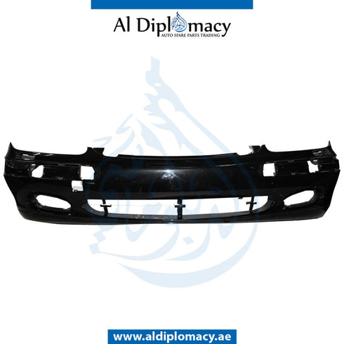 Front Bumper, WITH WIPER Hole, Black, EMPTY for Mercedes-Benz S Class W220 (1999-2005) models, Part Number U-220FB99+W-EM-BK