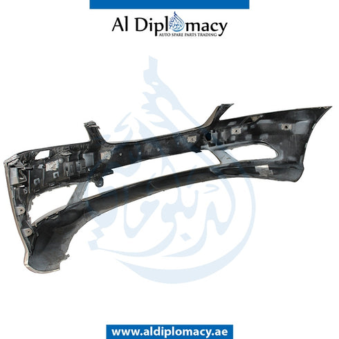 Front Bumper, WITH SENSOR AND WIPER Hole, Gold, AMG 55, COMPLETE for Mercedes-Benz S Class W221 (2006-2013) models, Part Number U-221FB11-AMG55+S+W-CO-GLD
