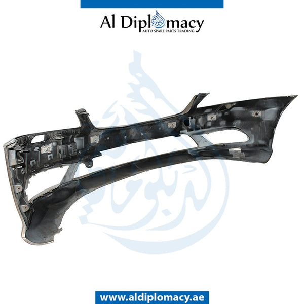 Front Bumper, WITH SENSOR AND WIPER Hole, Gold, AMG 55, COMPLETE for Mercedes-Benz S Class W221 (2006-2013) models, Part Number U-221FB11-AMG55+S+W-CO-GLD
