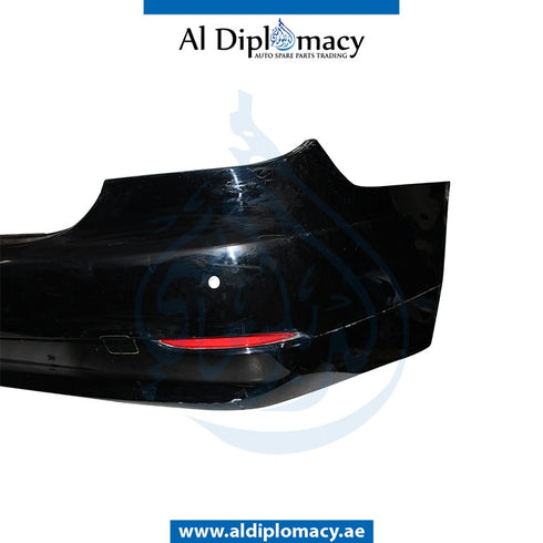 Rear Bumper, WITH SENSOR Hole, Black, COMPLETE for BMW 5 Series E60 (2004-2010) models, Part Number U-E60RB07+S-CO-BK